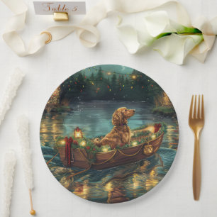 Afghan Hound Christmas Festive Voyage Paper Plate
