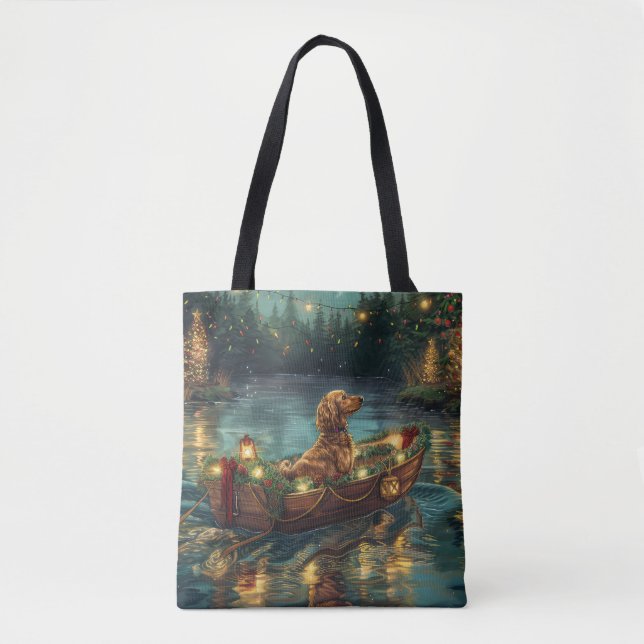 Afghan Hound Christmas Festive Voyage Tote Bag (Front)