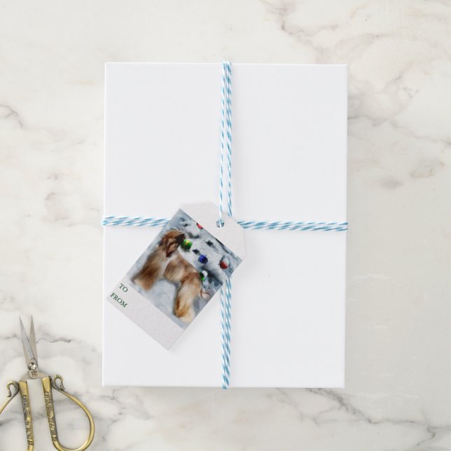 Afghan Hound Christmas Gift Tags (With Twine)