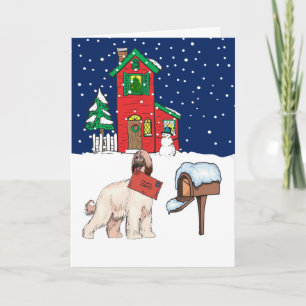 Afghan Hound Christmas Holiday Card