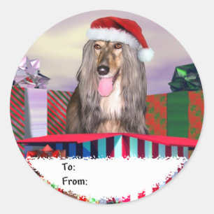 Afghan Hound Christmas Surprise Gift Tags