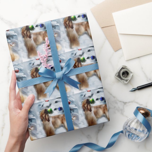 Afghan Hound Christmas Wrapping Paper (Gifting)
