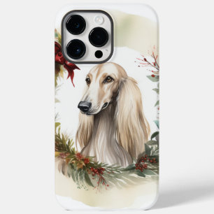 Afghan Hound Christmas Wreath Festive Pup  Case-Mate iPhone 14 Pro Max Case