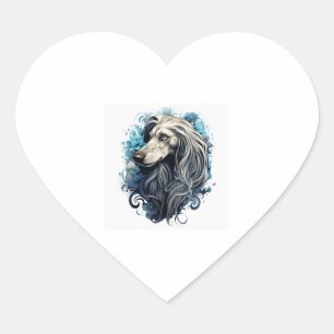 Afghan Hound Classic T-Shirt (1) Heart Sticker