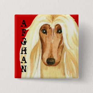 Afghan Hound Colour Block 15 Cm Square Badge