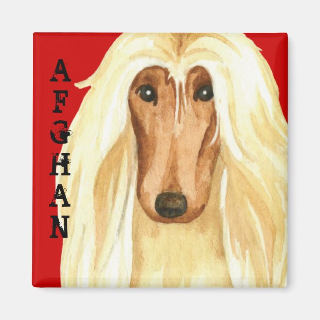 Afghan Hound Colour Block Magnet (Front)