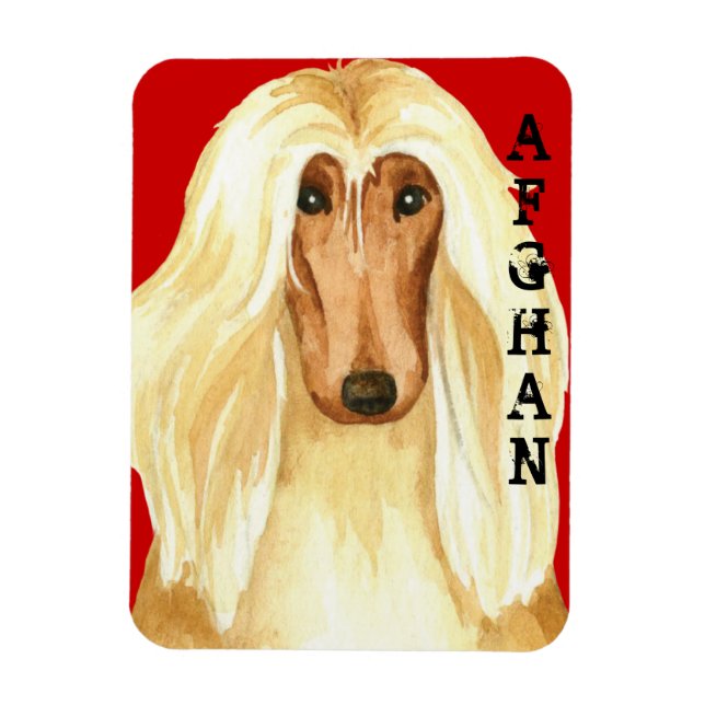 Afghan Hound Colour Block Magnet (Vertical)