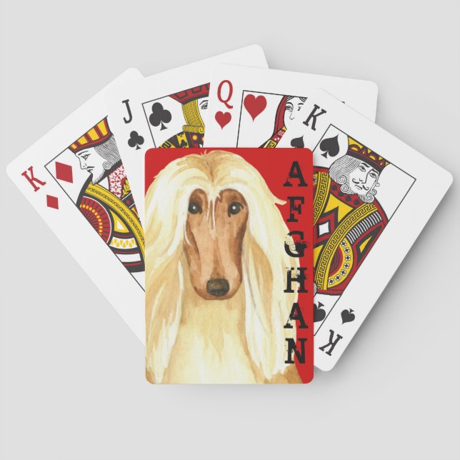 Afghan Hound Colour Block Playing Cards (Back)