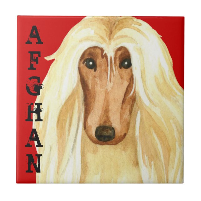 Afghan Hound Colour Block Tile (Front)