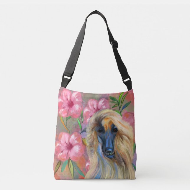 Afghan Hound  Crossbody Bag (Front)