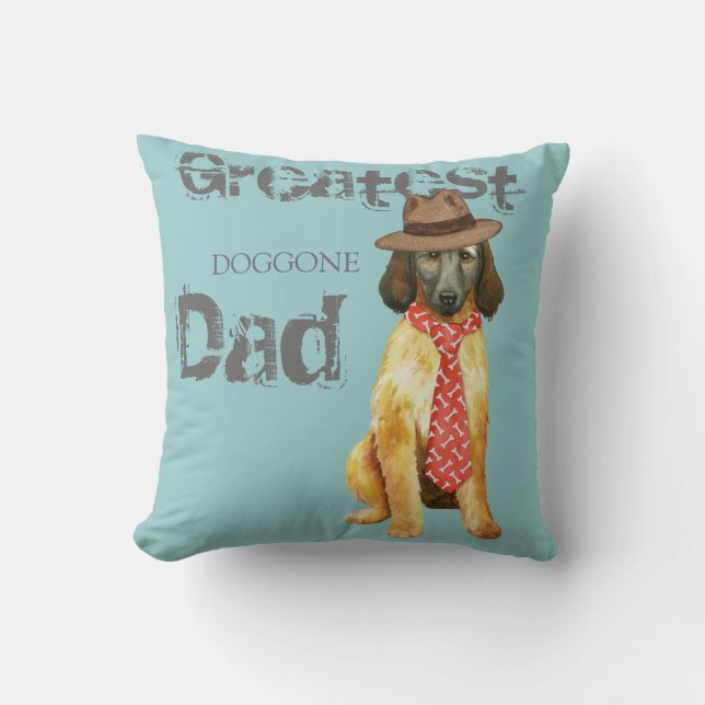 Afghan Hound Dad Cushion (Front)
