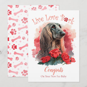 Afghan Hound Dog Adoption, Gotcha Day Card