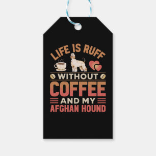 Afghan Hound Dog And Coffee Gift Tags
