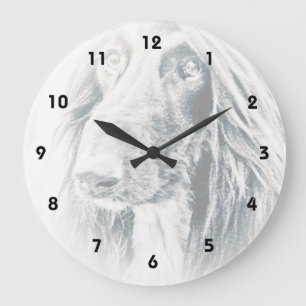 Afghan Hound dog art Large Clock