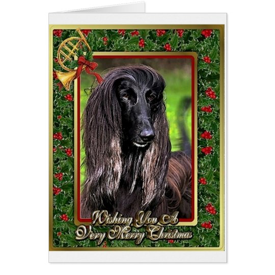 Afghan Hound Dog Blank Christmas Card