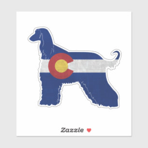 Afghan Hound Dog Breed Colorado Flag