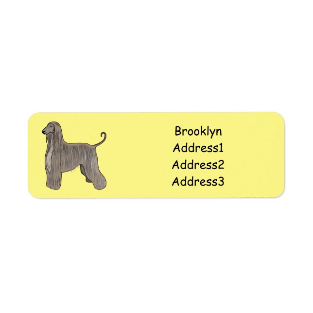 Afghan hound dog cartoon illustration (Front)