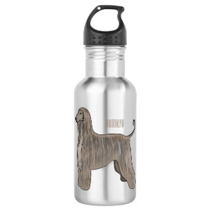 Afghan hound dog cartoon illustration 532 ml water bottle