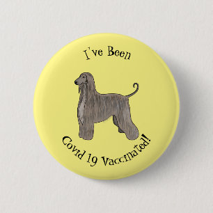 Afghan hound dog cartoon illustration 6 cm round badge