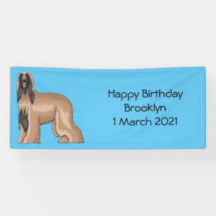 Afghan hound dog cartoon illustration  banner