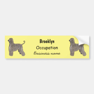 Afghan hound dog cartoon illustration bumper sticker