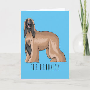 Afghan hound dog cartoon illustration card