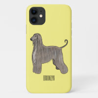 Afghan hound dog cartoon illustration