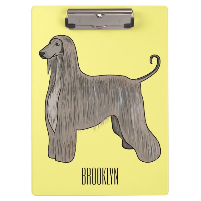 Afghan hound dog cartoon illustration  clipboard (Front)