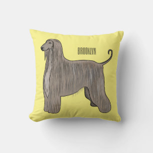 Afghan hound dog cartoon illustration cushion