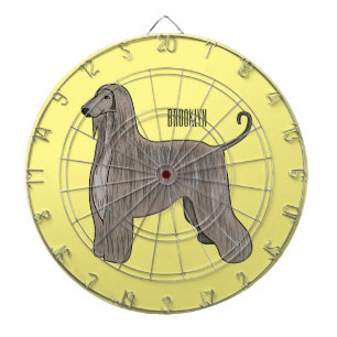 Afghan hound dog cartoon illustration dartboard