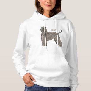 Afghan hound dog cartoon illustration hoodie