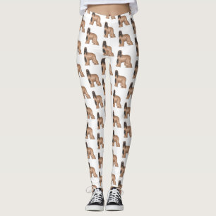 Afghan hound dog cartoon illustration  leggings