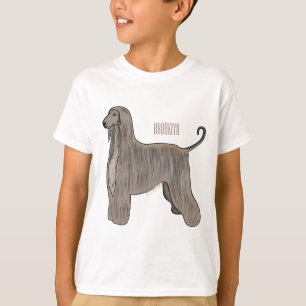 Afghan hound dog cartoon illustration T-Shirt