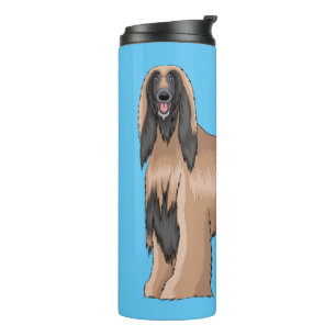 Afghan hound dog cartoon illustration  thermal tumbler