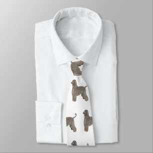 Afghan hound dog cartoon illustration tie