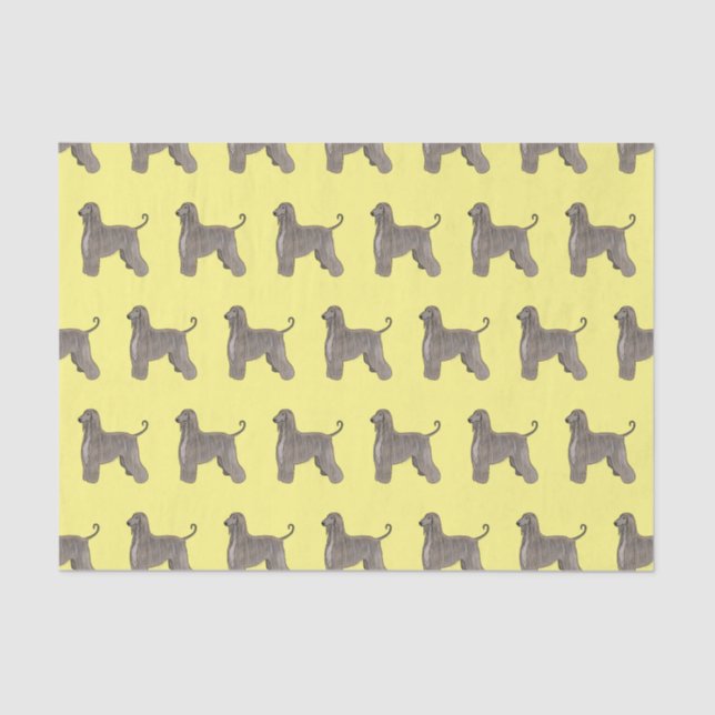 Afghan hound dog cartoon illustration  tissue paper (Front)