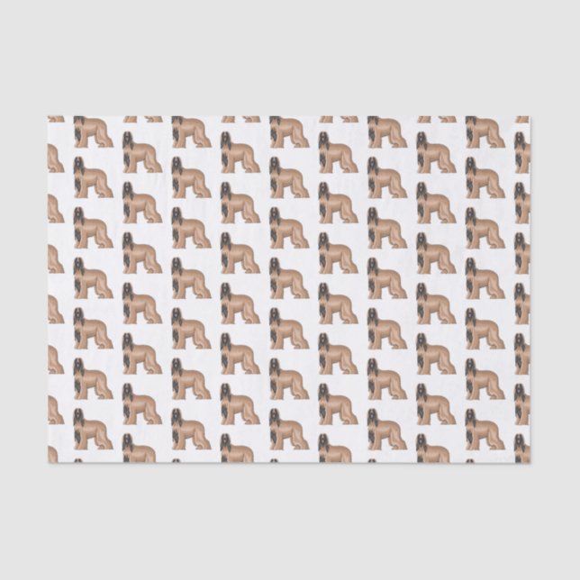 Afghan hound dog cartoon illustration  tissue paper (Front)