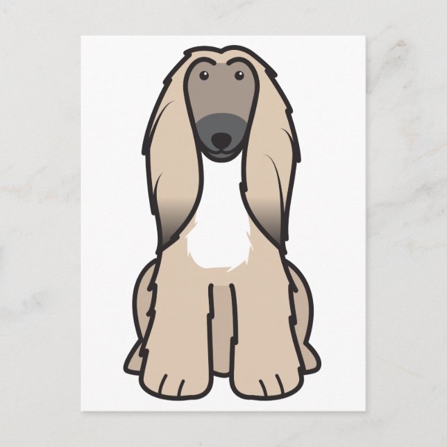Afghan Hound Dog Cartoon Postcard (Front)