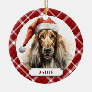 Afghan Hound Dog Ceramic Circle Ornament