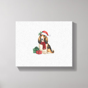 Afghan Hound Dog Christmas Parties Holiday Santa D Canvas Print