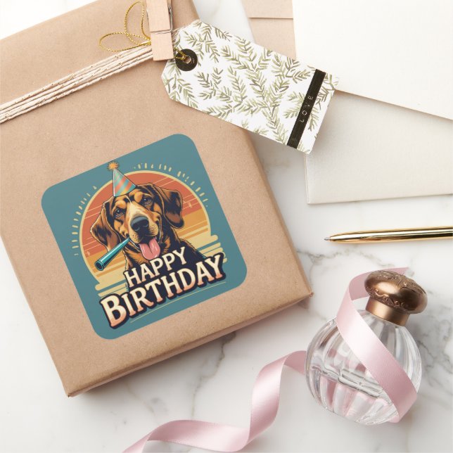 Afghan Hound Dog Colourful  Square Sticker (Gifting)