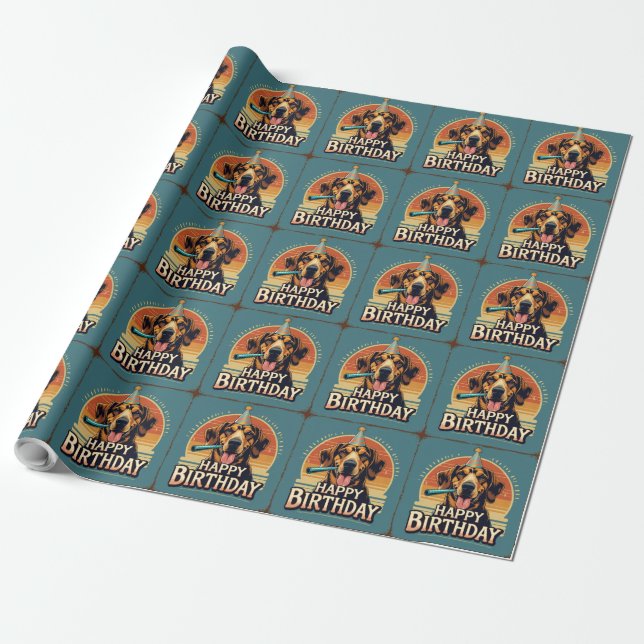 Afghan Hound Dog Colourful  Wrapping Paper (Unrolled)