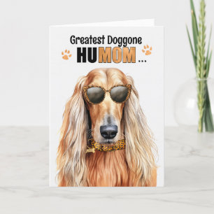 Afghan Hound Dog Greatest HuMOM Mother's Day Holiday Card
