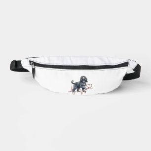 Afghan Hound Dog Heartbeat Line Heart Bum Bags