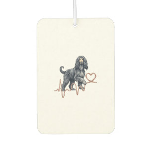 Afghan Hound Dog Heartbeat Line Heart Car Air Freshener