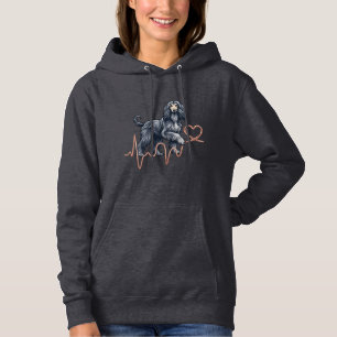 Afghan Hound Dog Heartbeat Line Heart Hoodie