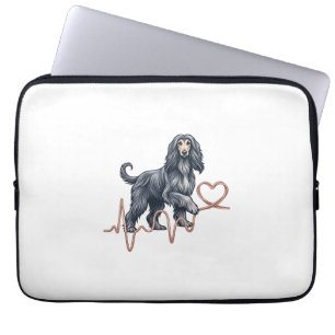 Afghan Hound Dog Heartbeat Line Heart Laptop Sleeve