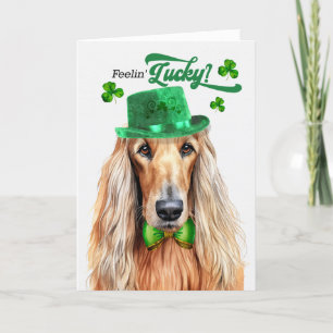Afghan Hound Dog Lucky St Patrick's Day Holiday Card