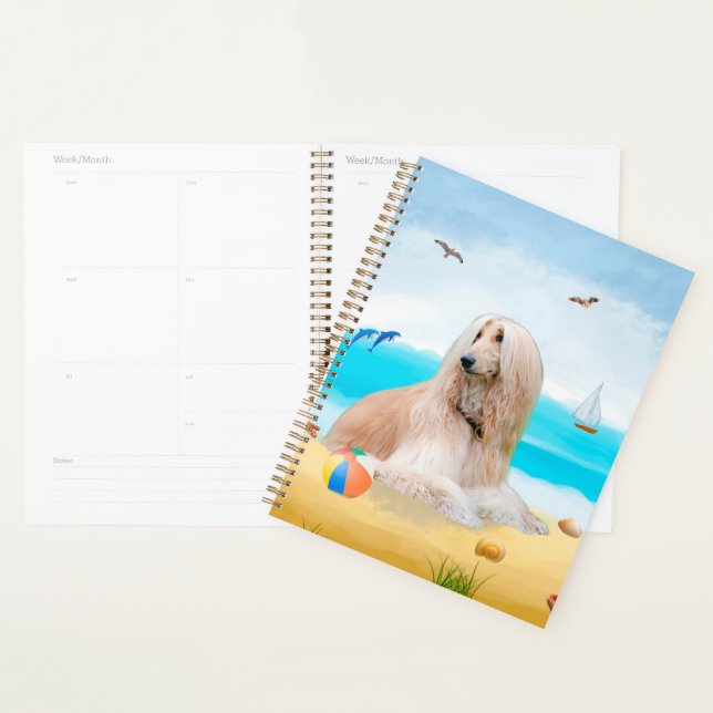 Afghan Hound Dog on Beach Planner (Display)