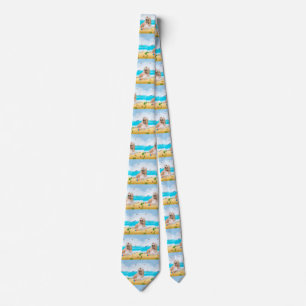 Afghan Hound Dog on Beach Tie
